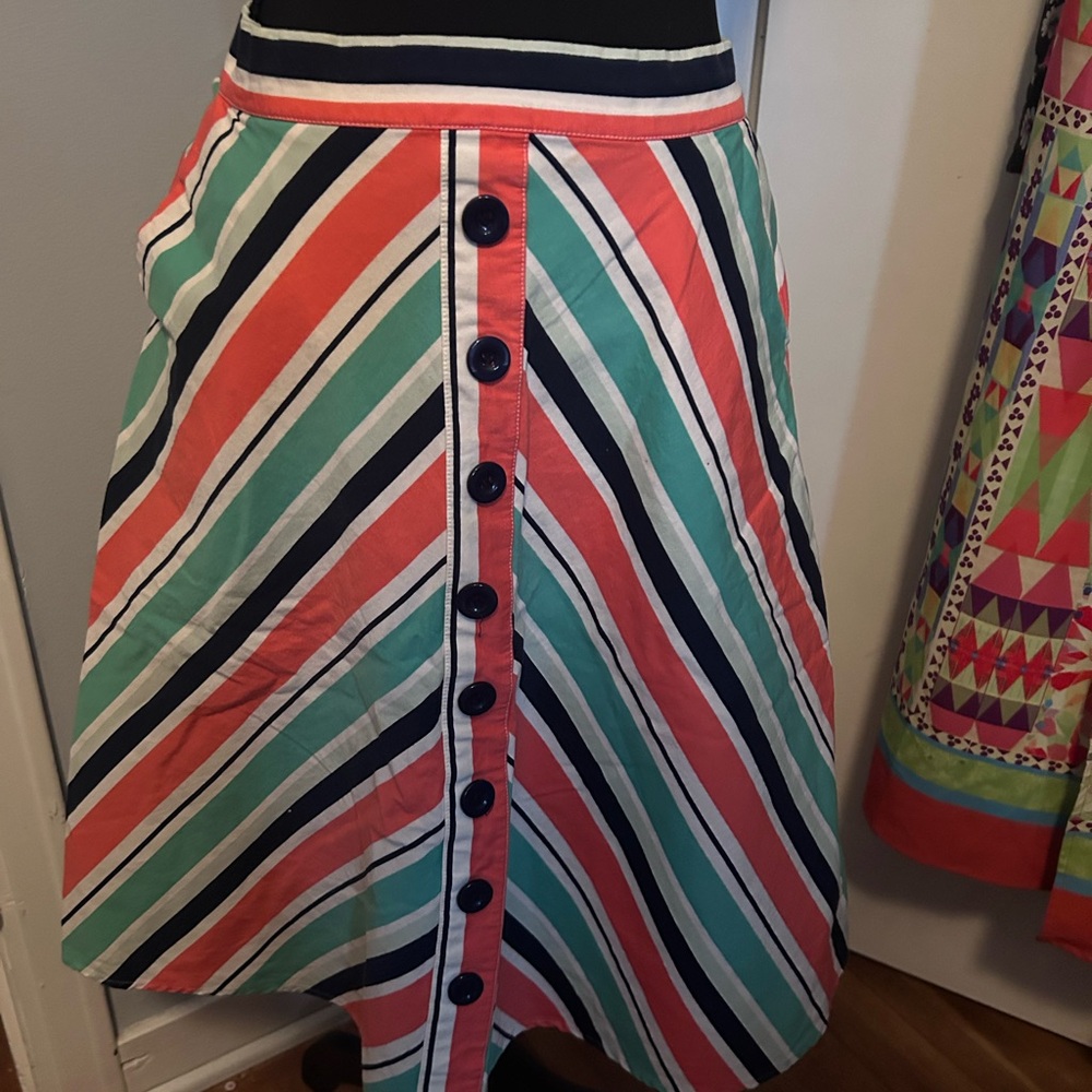 Modcloth Multicolor Striped A-Line Skirt